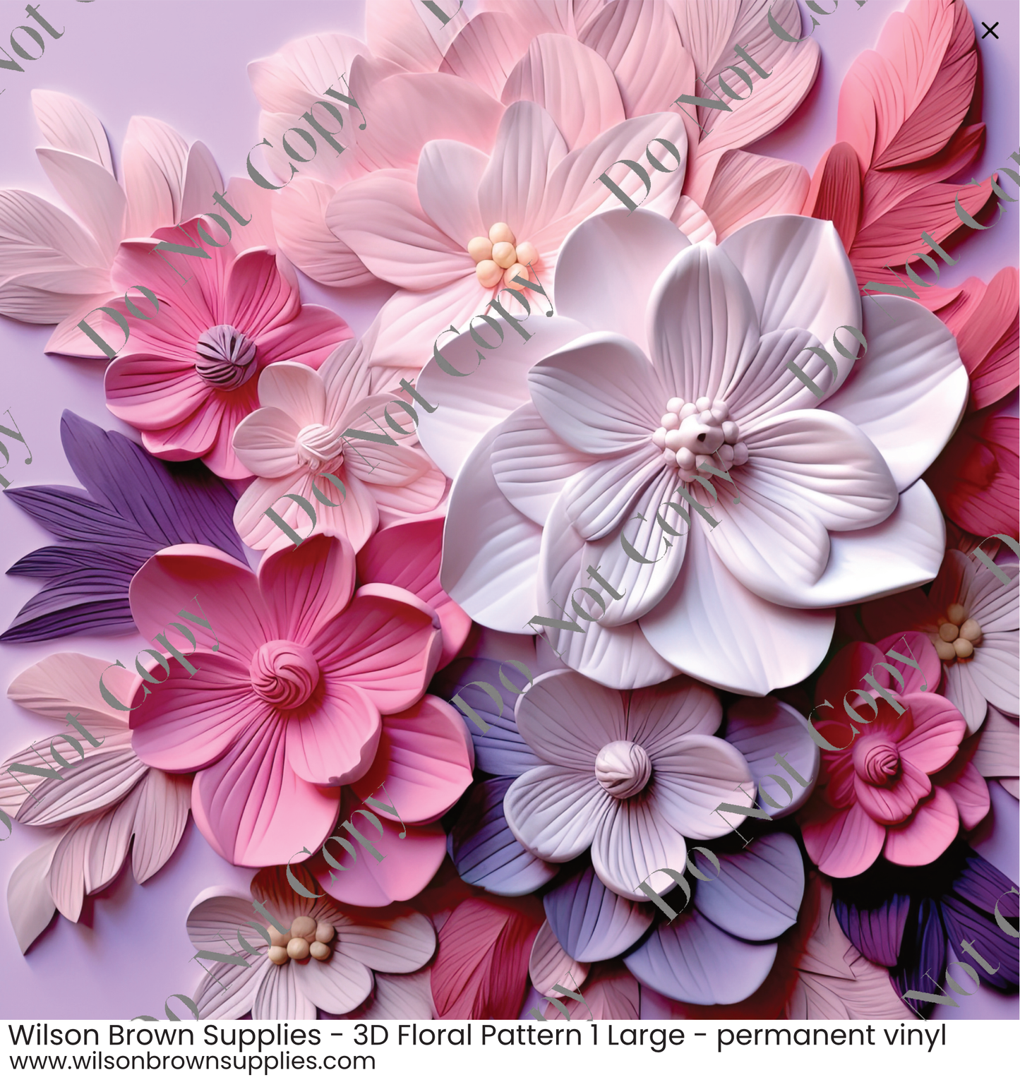 Patterned Vinyl - 3D Floral Pattern 1