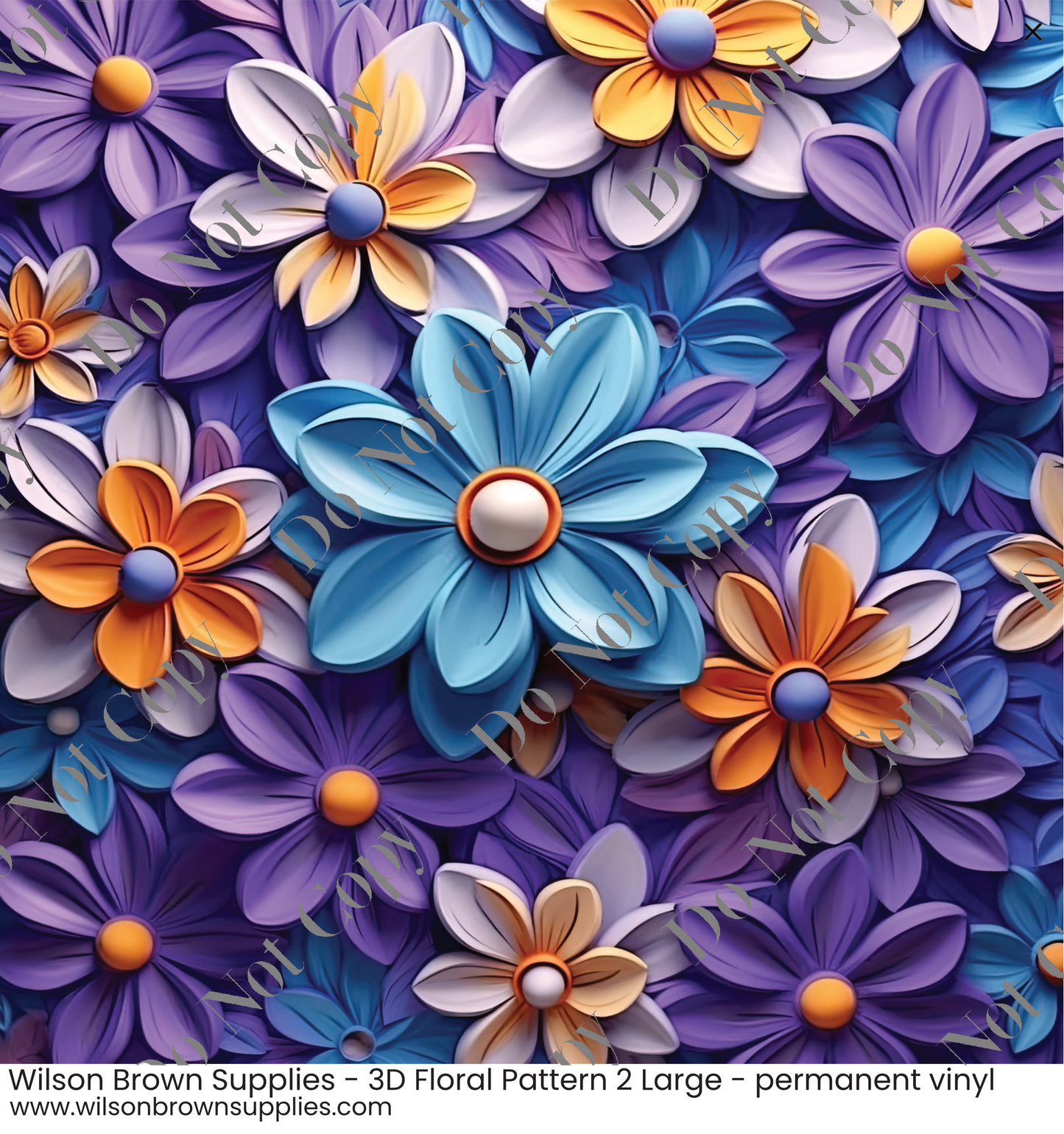 Patterned Vinyl - 3D Floral Pattern 2