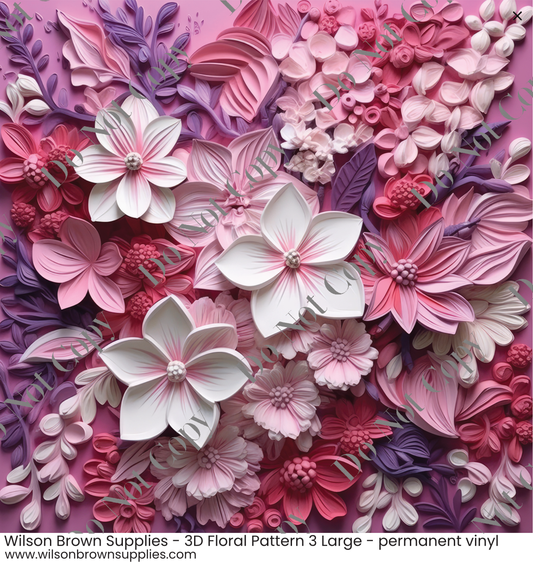 Patterned Vinyl - 3D Floral Pattern 3