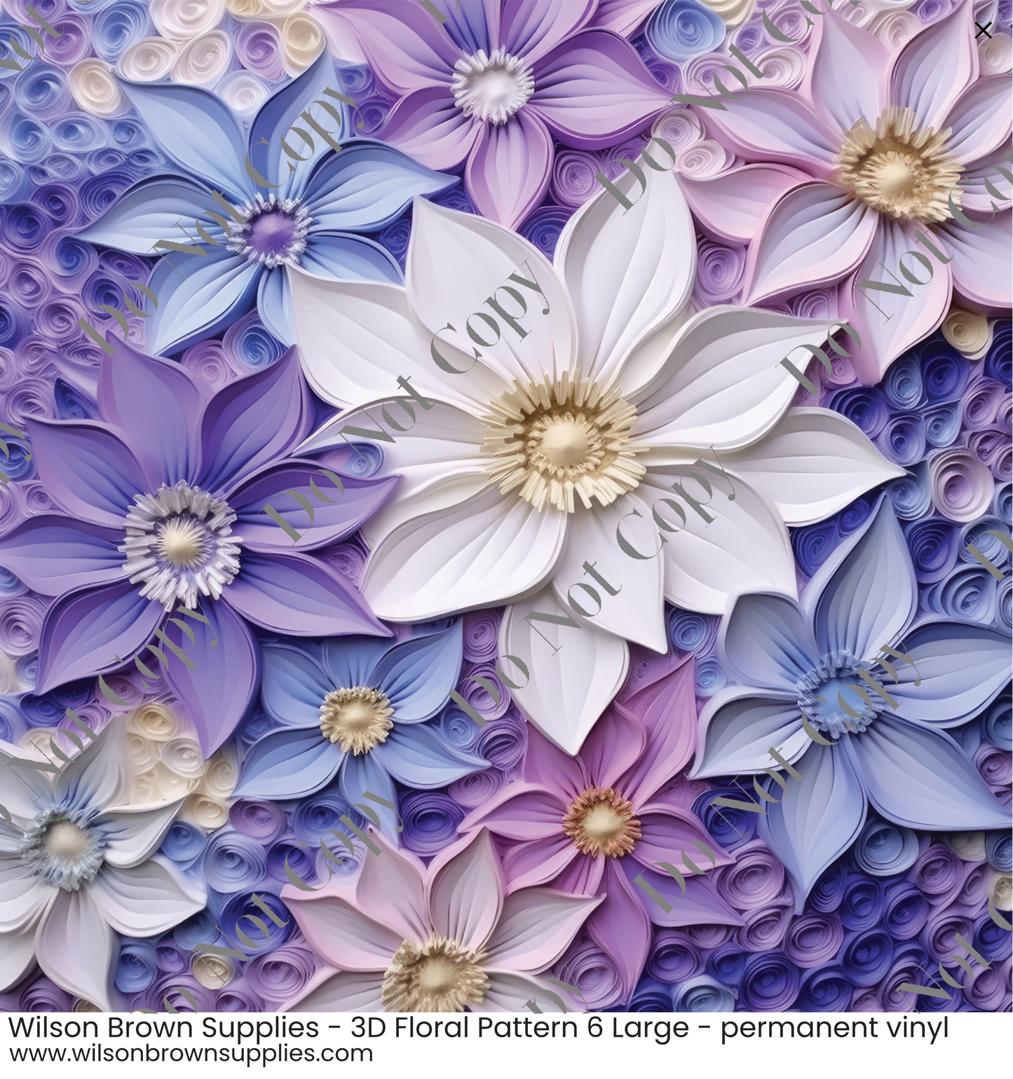 Patterned Vinyl - 3D Floral Pattern 6