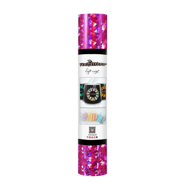 Holographic Glass Flower Adhesive Craft Vinyl - 5ft Roll