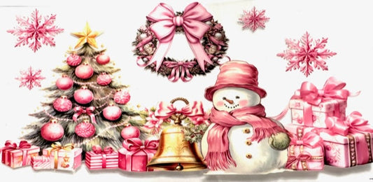 16oz UV Wrap - Pink Christmas