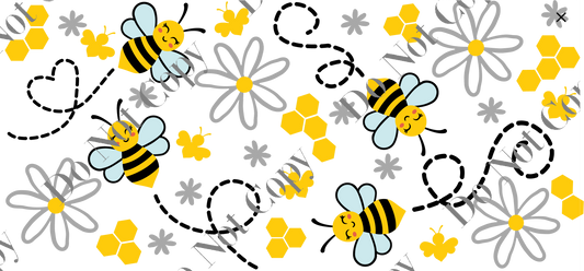 16oz UV Wrap - Cute Bees & Honey