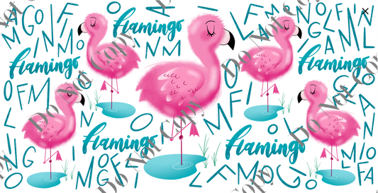 16oz UV Wrap - Flamingos