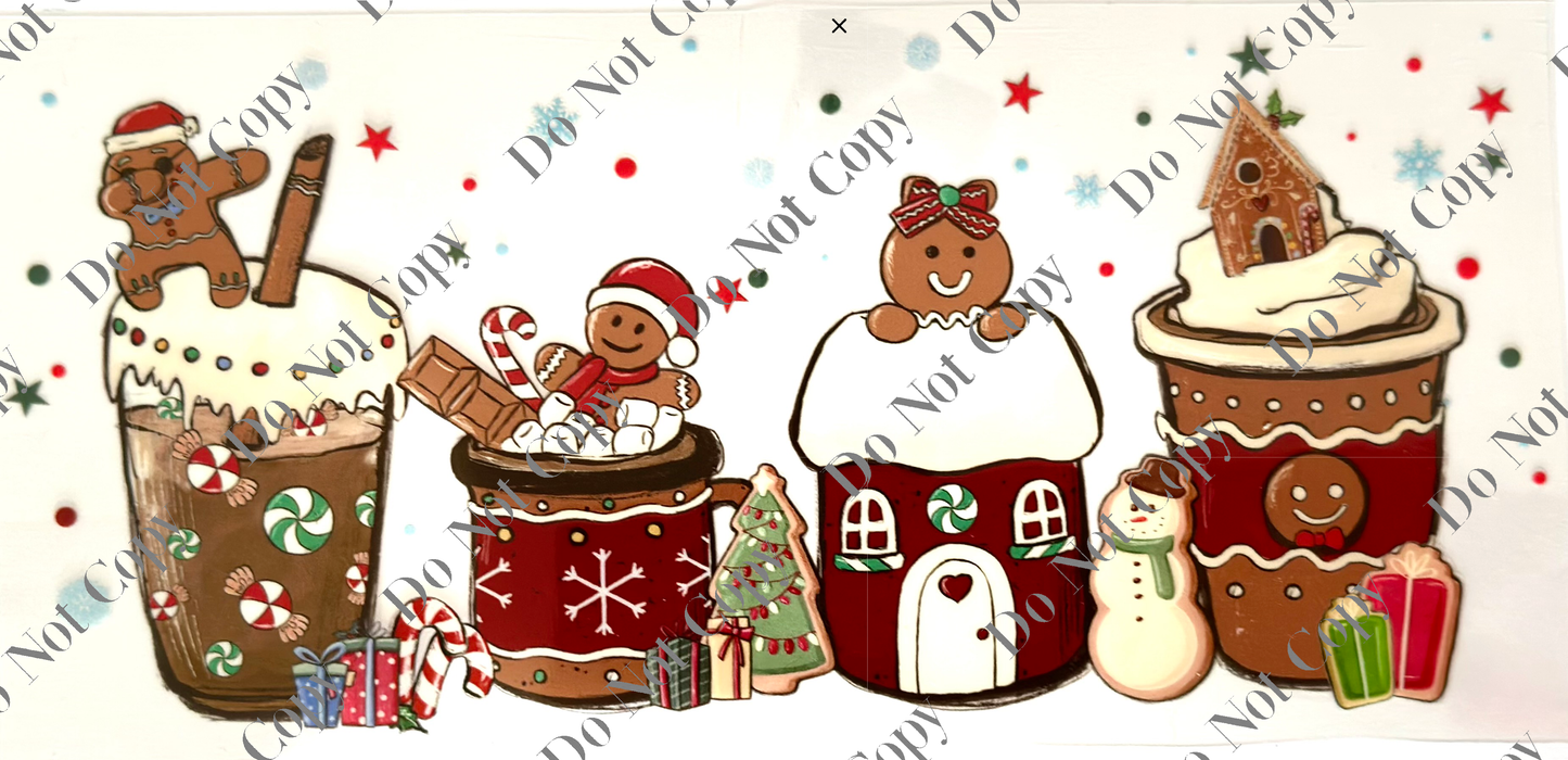 16oz UV Wrap - Christmas Coffee with Snowmen & Gingerbread