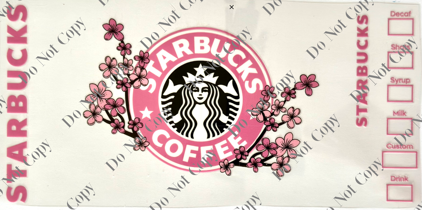 16oz UV Wrap - Starbux Cherry Blossom