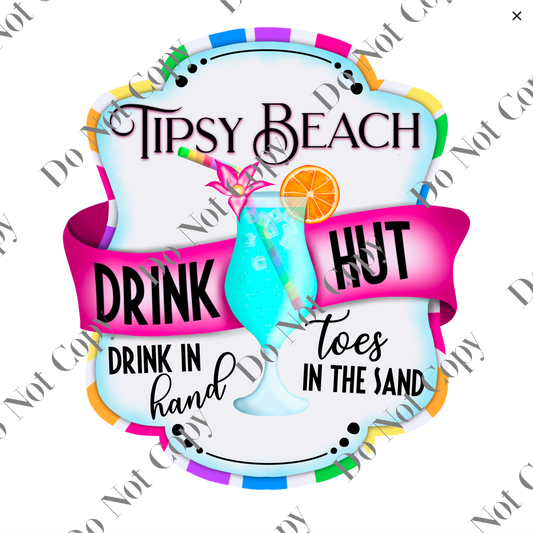 Clear cast Decal - Tipsy Beach